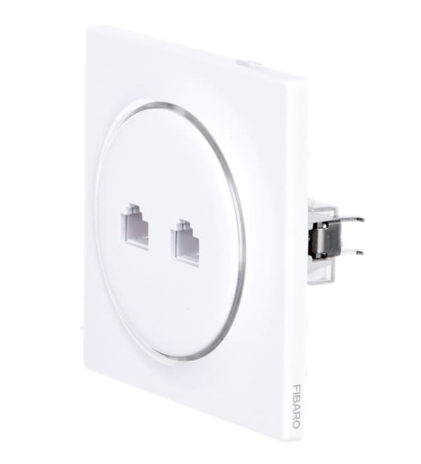 Fibaro Walli N stikkontakt 2 x RJ-45 Hvid