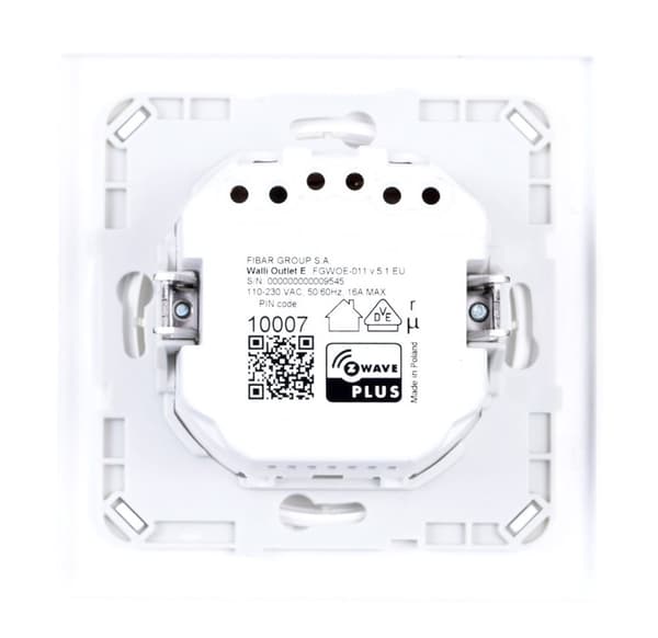 Fibaro Walli stikkontakt Type E Hvid