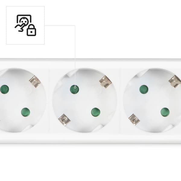 Stikdåse 6-vejs Switch Hvid 1,4 m