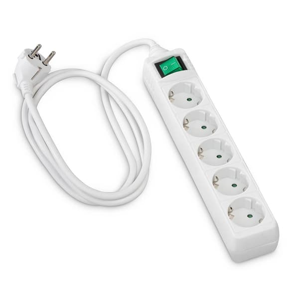 Stikdåse 6-vejs Switch Hvid 1,4 m