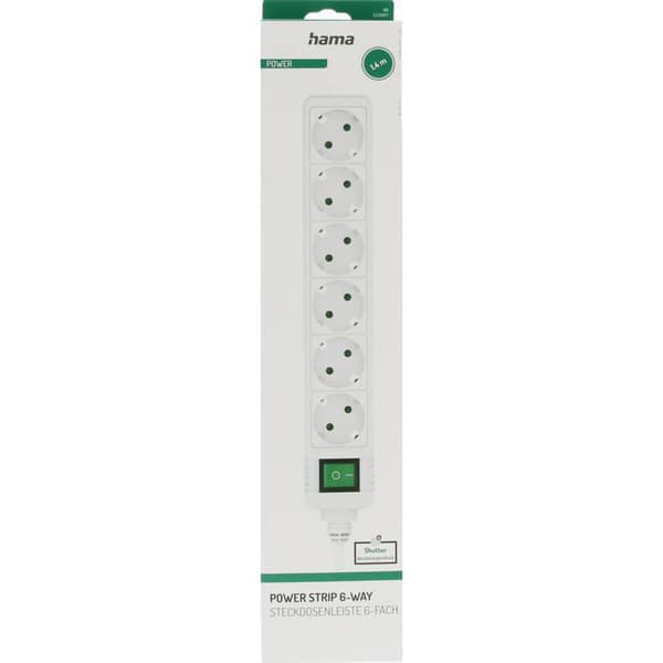 Stikdåse 6-vejs Switch Hvid 1,4 m