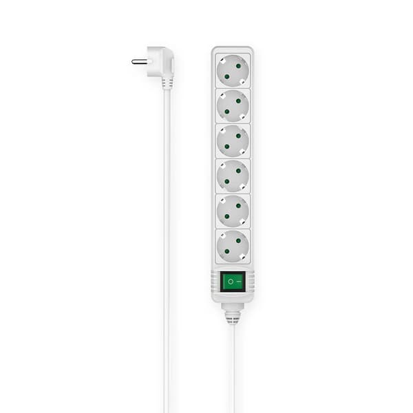 Stikdåse 6-vejs Switch Hvid 1,4 m