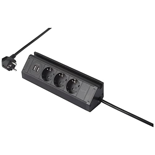 SY-5083156 Bordstik sort beskyttelseskontakt 1 stk (SY-5083156)