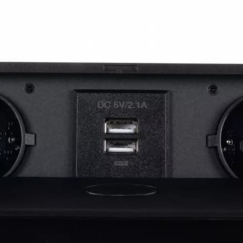Inbyggt Grenuttag med USB / Bordsuttag - Dubbel