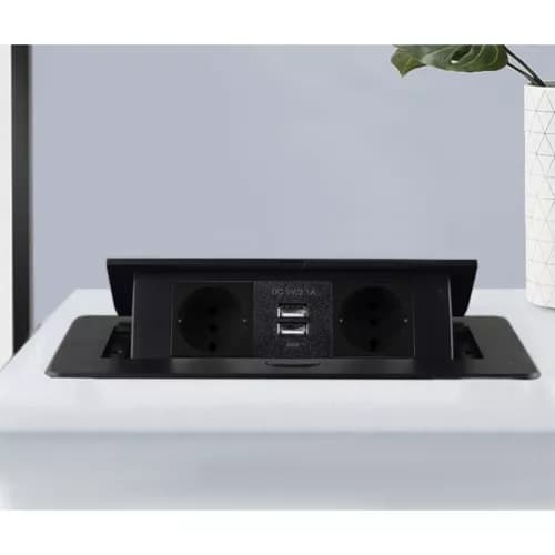 Inbyggt Grenuttag med USB / Bordsuttag - Dubbel