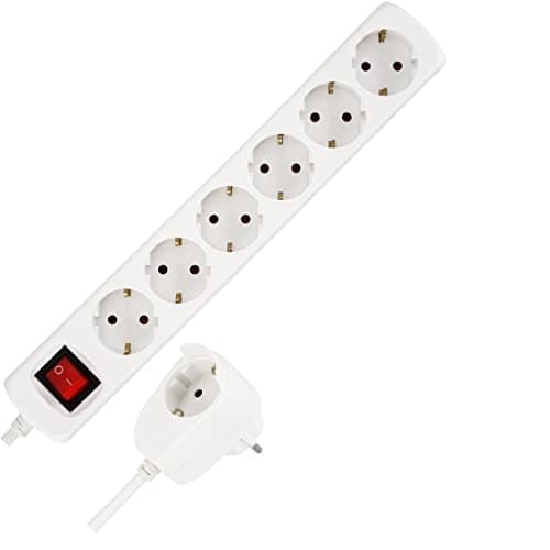 REV strømskinne 6+1 gange 2m hvid powersplit + kontakt (0012695114 WS)