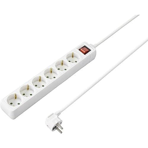 SY-4891004 Strømskinne med afbryder hvid beskyttelseskontakt 1 stk (SY-4891004)