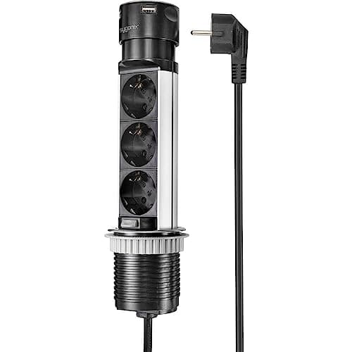 SY-4997104 Fatningstårn sort rustfrit stål beskyttelseskontakt 1 stk (SY-4997104)