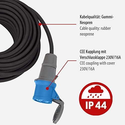 Brennenstuhl 1132910100 strømforlængerkabel sort 25 m - 25 m (1132910100)