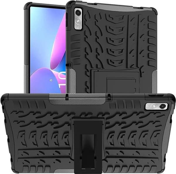 eSTUFF Portland Hybrid-fodral Lenovo Tab P11 2:a generationen - svart, W128441131 (Tab P11 2:a generationen - svarta upphöjda sidor och design med hår