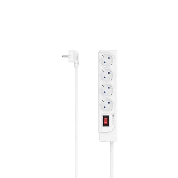 Power Strip - HAMA - 4 uttag - Överspänningsskydd. - Interr. - Vit H