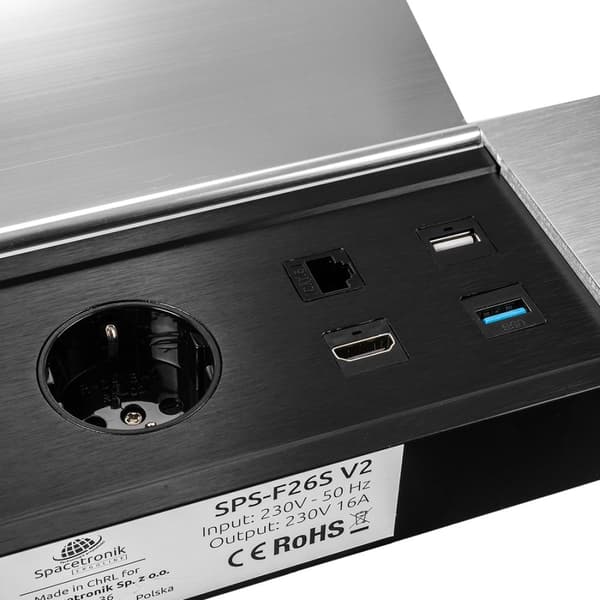 Oplukkelig bordplade fatning Spacetronik SPS-F26S V2