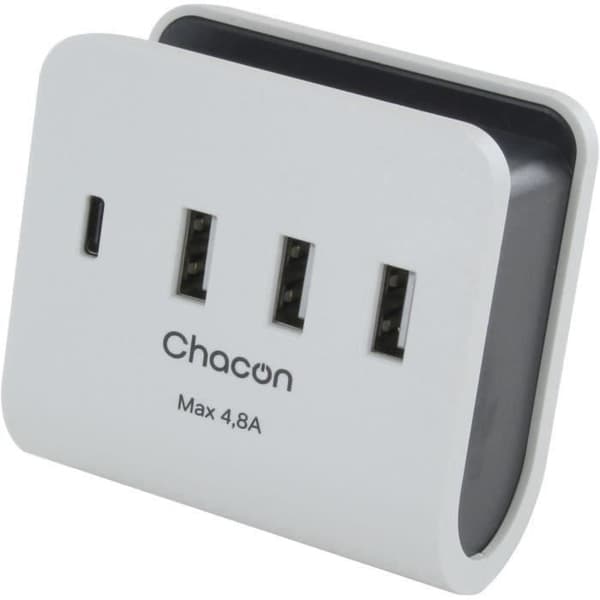 Nätladdare - CHACON - 40030 - 3 USB-A + 1 USB-C Vit