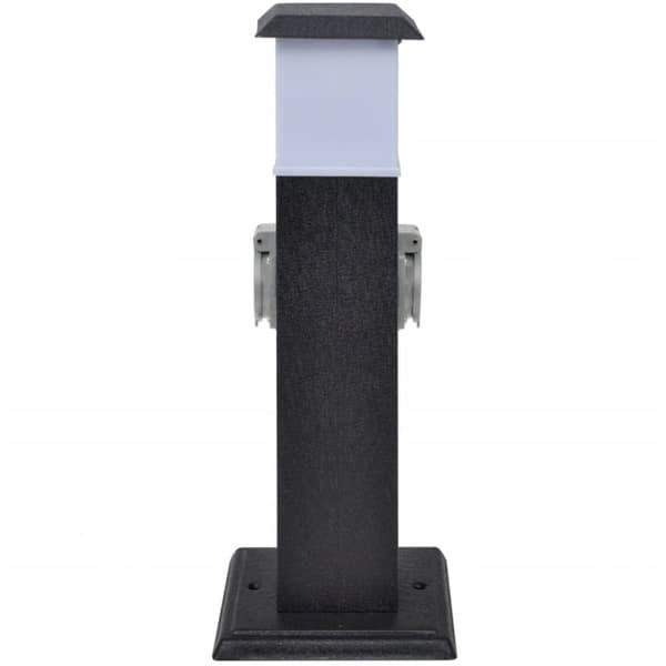 Stikdåser - Sort kontaktsokkel med lampe til haven
