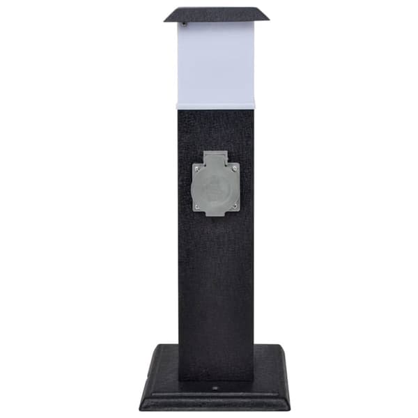 Sort kontaktsokkel med lampe til haven -  - Home & Living