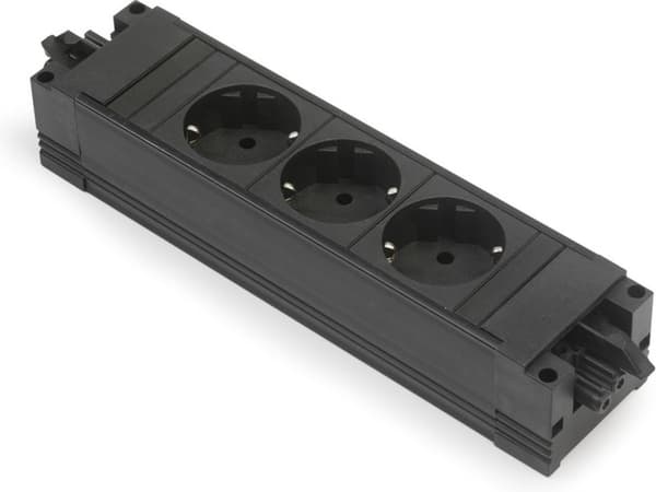 Bachmann stikdåser med Wieland GST18® installationsstik og 3 kontakter/sort