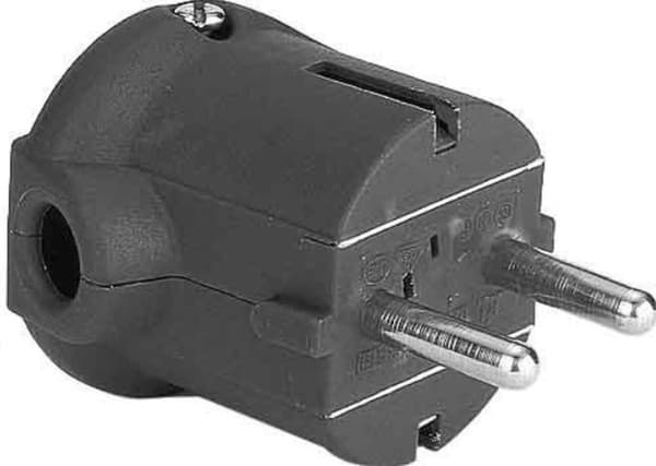 Bachmann CEE 7/4 gearplade retvinklet strømstik/sort