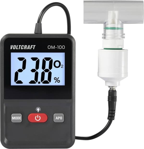 VOLTCRAFT OM-100 syrgasmätare 0 - 100 % syrgasmätare kalibrerad fabriksstandard (utan certifiering