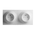 Miniatyrbild 2 av 4: Dubbeluttag - FONTINI - Neo Evo - Blank vit RAL 9003 - Extra platt design - 16A 250V