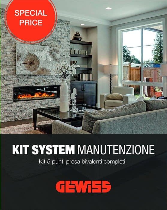 Gewiss uttag - DY01012 - Kit 5 poäng Komplett tvåvärdigt uttag,
