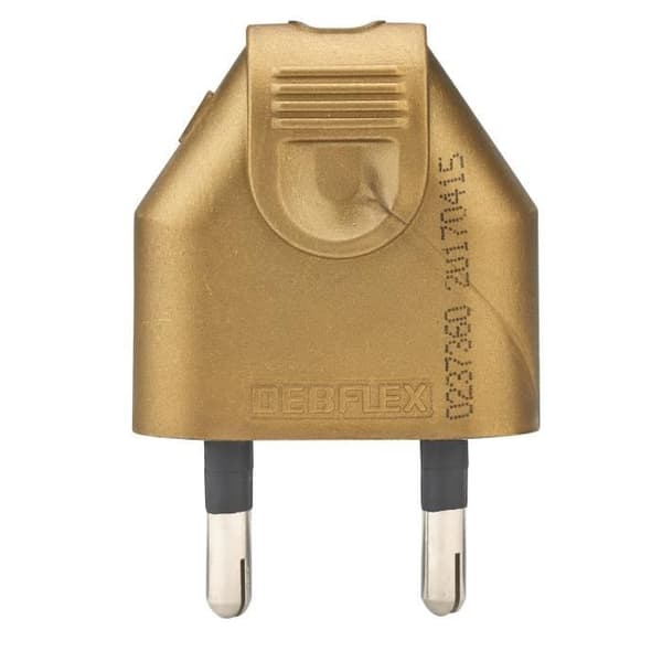 DEBFLEX Hanplugg 2P 6 A rakt uttag guld