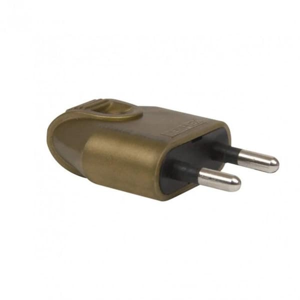 DEBFLEX Hanplugg 2P 6 A rakt uttag guld