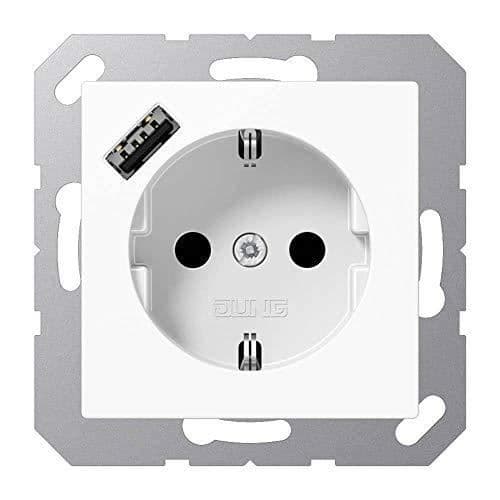 USB-uttag och laddare kombination - Jung - A1520-18Aww - Snabbladdning - Diskret design