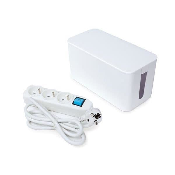 Perel 3-vägs grenuttag 250V 3500W Schuko vit 2 st