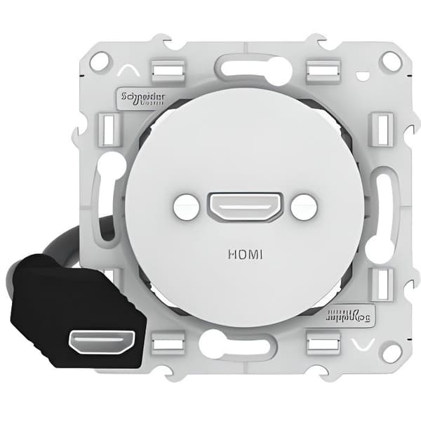 HDMI-uttag - Schneider Electric - Odace - Vit - Inredning - Klar att installera