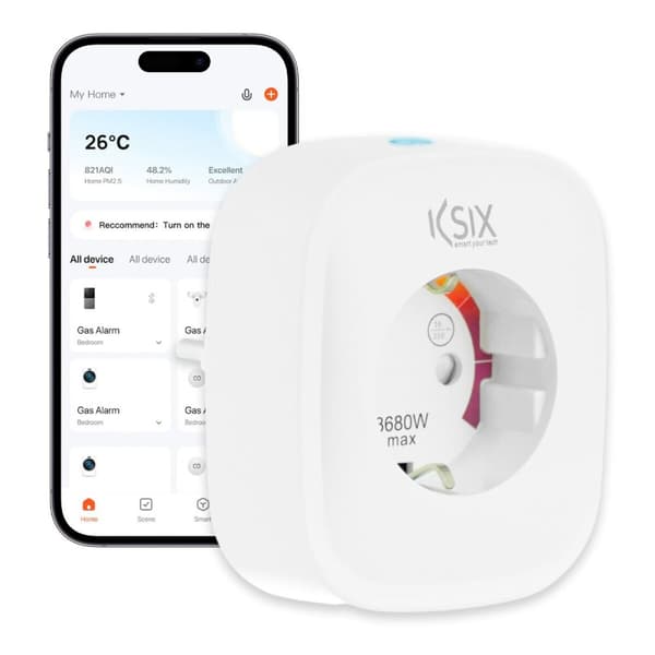 Smart-stik KSIX Smart Energy Slim WIFI 250V Hvid