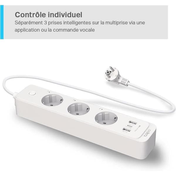 Tapo WiFi Connected Power Strip, Smart Socket Kompatibel med HomeKit, Alexa och Google Home, 10A Typ E