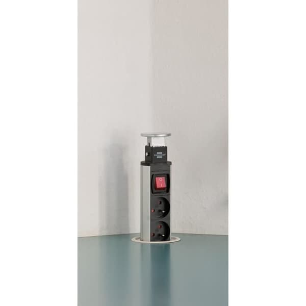Brennenstuhl TOWER POWER inbyggd grenuttag - 3 uttag - med 2m kabel