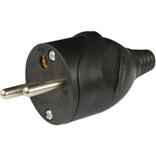 Elkontakt hane ZENITECH 16A 2P + T - Svart