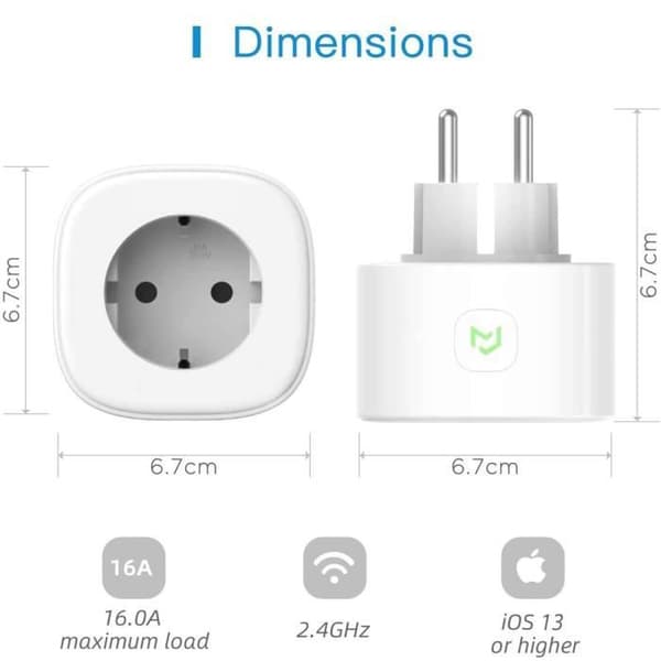 Meross - Smart Wi-Fi-kontakt (2 paket)