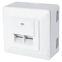 Yttermontageuttag - Digitus - DN-9006-N - CAT 6 - Klar att installera - Inomhus Vit