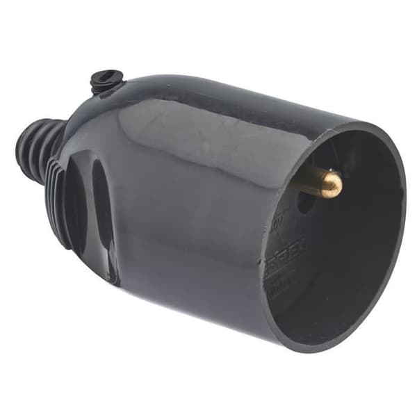 DEBFLEX Honkontakt 2P+E 16 A rakt uttag med svart lock