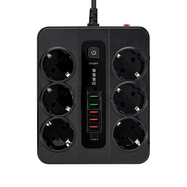 INF EU Type-C 6-vejs strømstik med 5 USB-porte