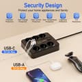 Miniatyrbillede 2 af 10: INF EU 6-stik, 5 USB-porte, 1 USB-C-port