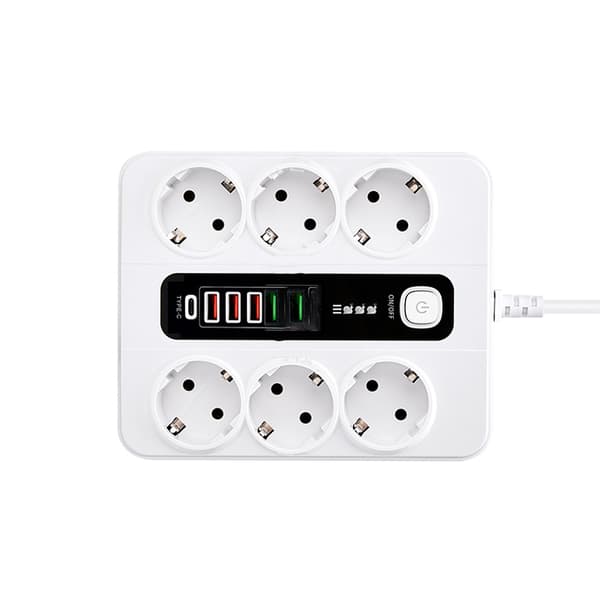 INF EU 6-stik, 5 USB-porte, 1 USB-C-port