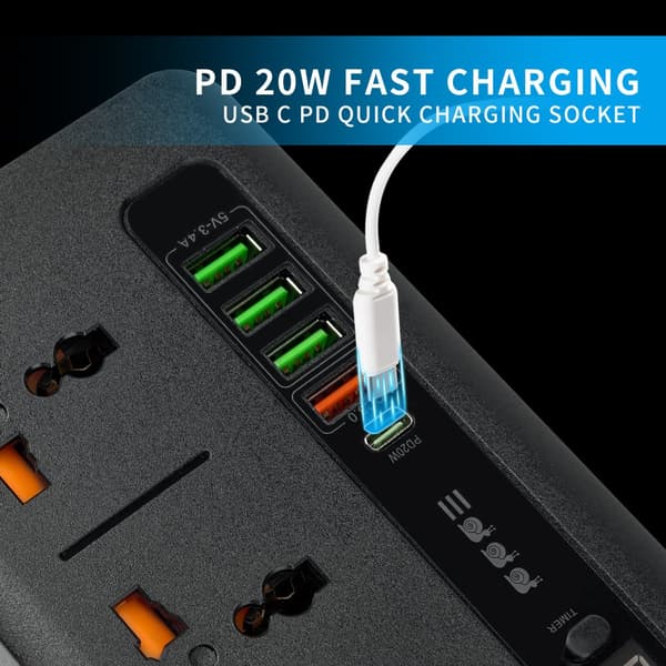 INF Universal Power Strip med hurtig opladning - BKL-04