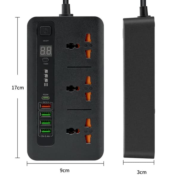 INF Universal Power Strip med hurtig opladning - BKL-04