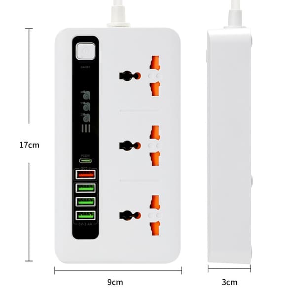 INF Universal Power Strip med hurtig opladning - BKL-04 0