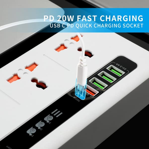 INF Universal Power Strip med hurtig opladning - BKL-04 0