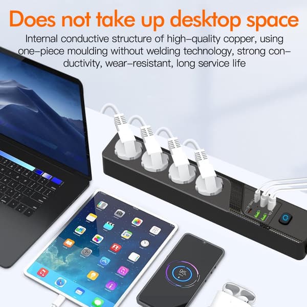 INF EU 4AC strømstik med 6 USB-porte - BKL-03 0