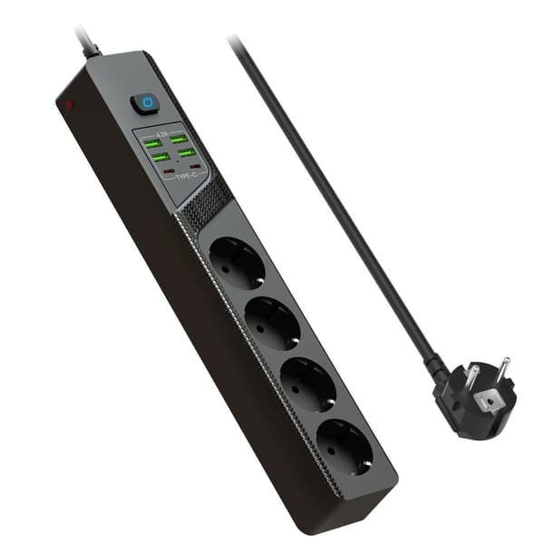 INF EU 4AC strømstik med 6 USB-porte - BKL-03 0