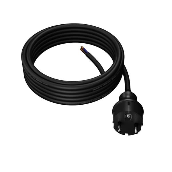 AWTOOLS KABEL MED STIK 1,5m 3x1,0 SORT H05VV-F