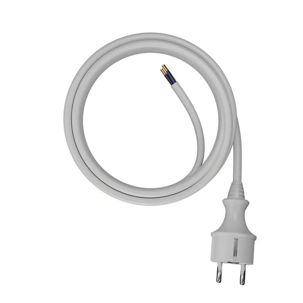 AWTOOLS KABEL MED STIK 5m 3x1,0 HVID H05VV-F
