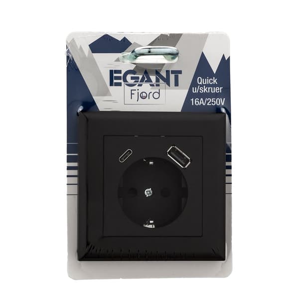 Single socket flush with USB A+C, Grounded