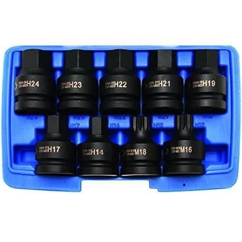 12 Points Socket Set - BGS - 9 delar - Stål