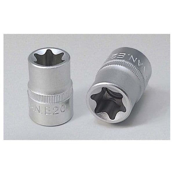KS TORX uttag 1-2", E22, på KS TOOLS hållare